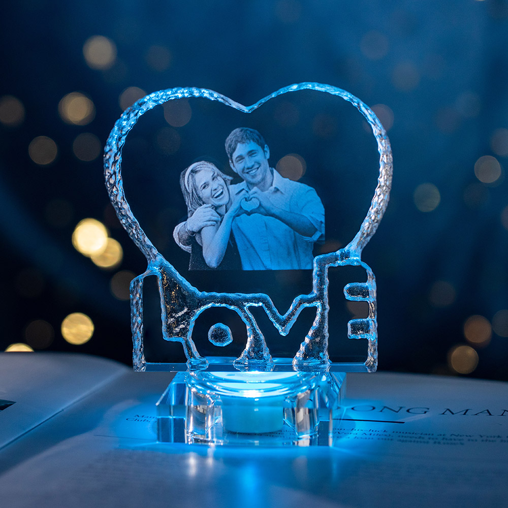 2D Special Love Classic Crystal Engraved Photo 2D Special Love Classic Crystal Engraved Photo
