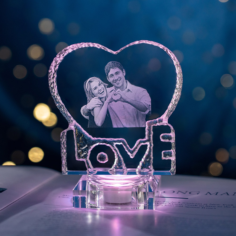 2D Special Love Classic Crystal Engraved Photo 2D Special Love Classic Crystal Engraved Photo