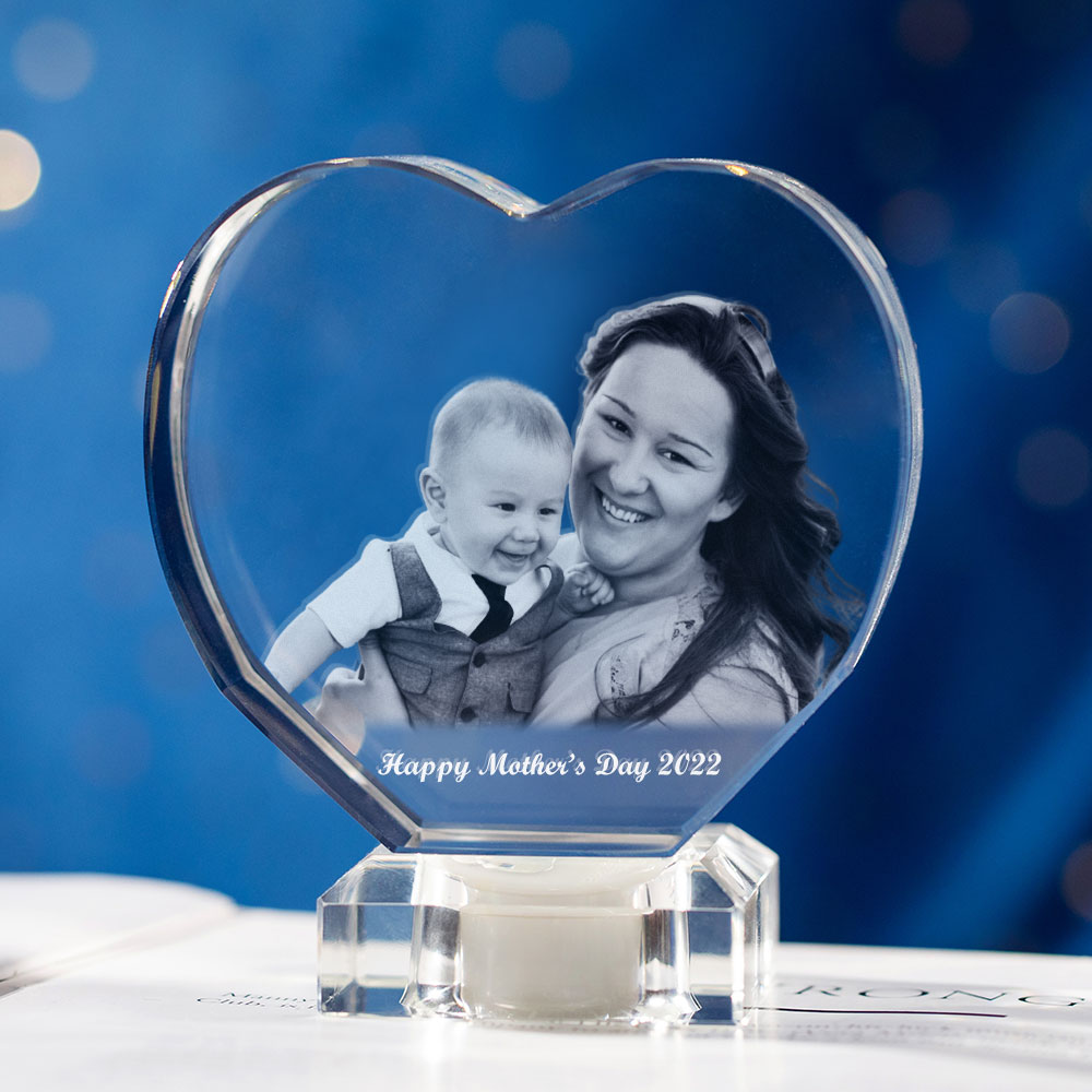 Mother's Day Heart Photo Crystal Mother's Day Heart Photo Crystal