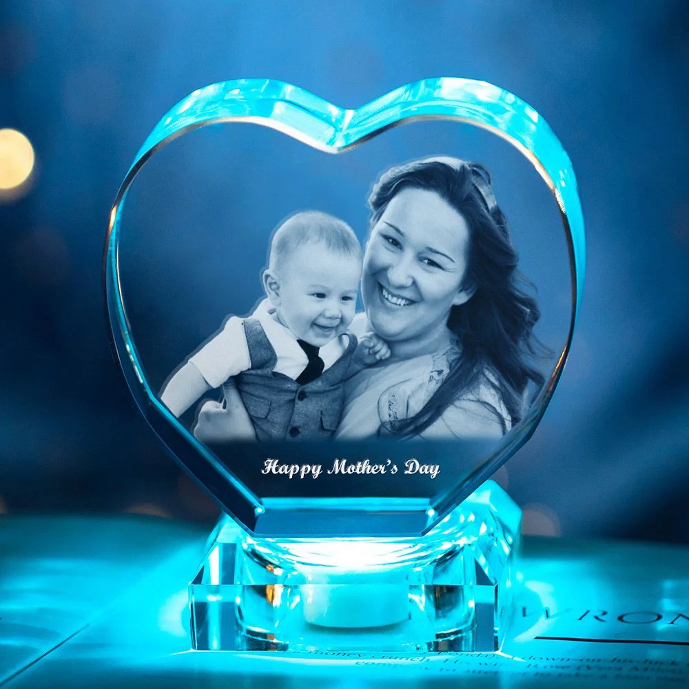 Mother's Day Heart Photo Crystal Mother's Day Heart Photo Crystal