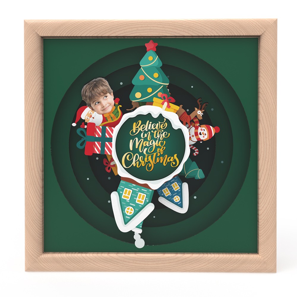 Personalized Christmas Rotating Music Box with Light