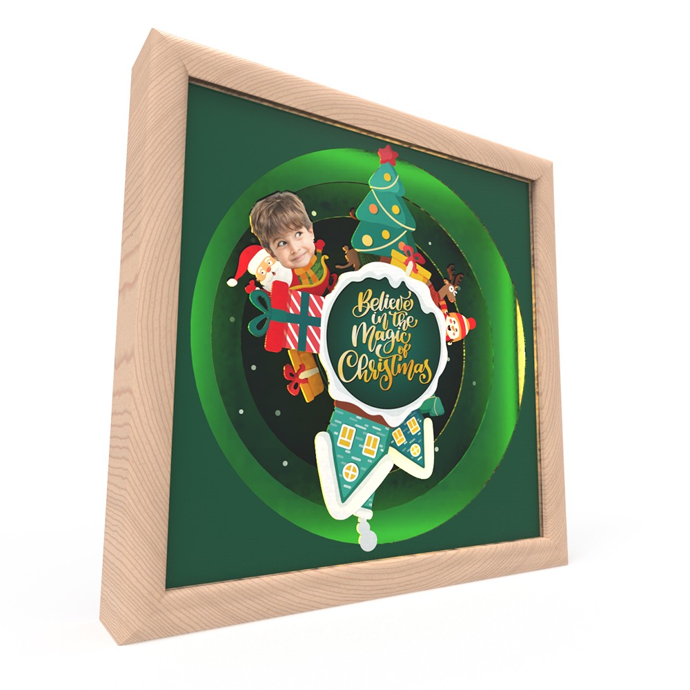 Personalized Christmas Rotating Music Box with Light