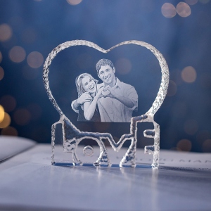 2D Special Love Classic Crystal Engraved Photo