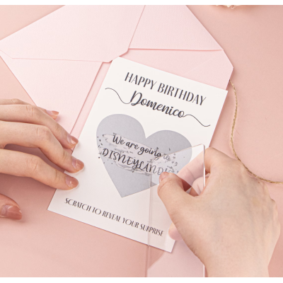 (Set of 2pcs)🎉Surprise Scratch Cards, Custom Reveal Cards, Secret Message Cards, Birthday Scratch Cards, Gifts for Him/Her🥳Buy More And Save
