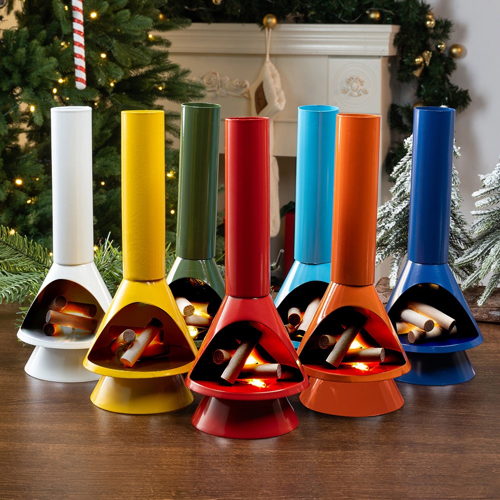 Personalized Mini Retro Mid-Century Modern LED Fireplace, Christmas Decor for Home/Office/Party, Tabletop Ornament, Christmas Gift for Family/Friends