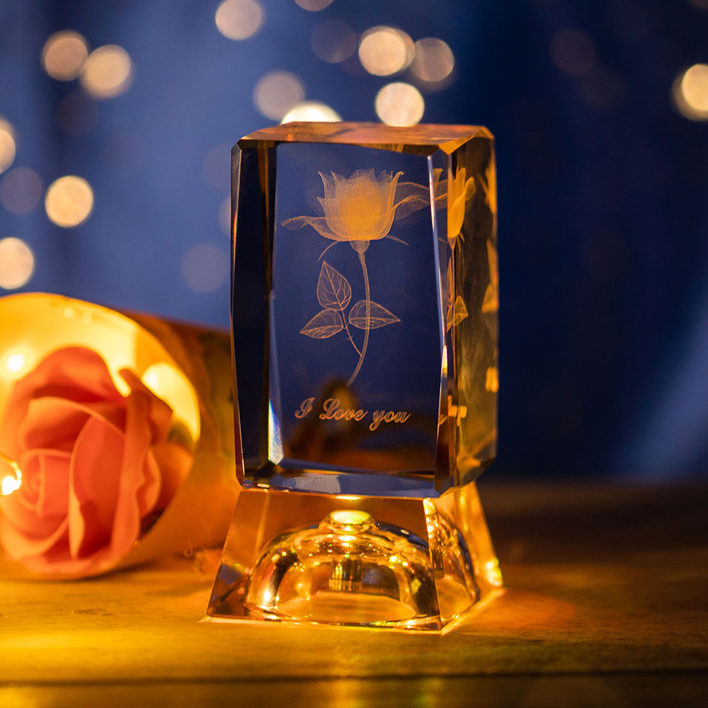 3D Rose Crystal Valentine's Day Gift