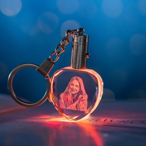 2D Rectangle or Heart-shaped Crystal Keychain