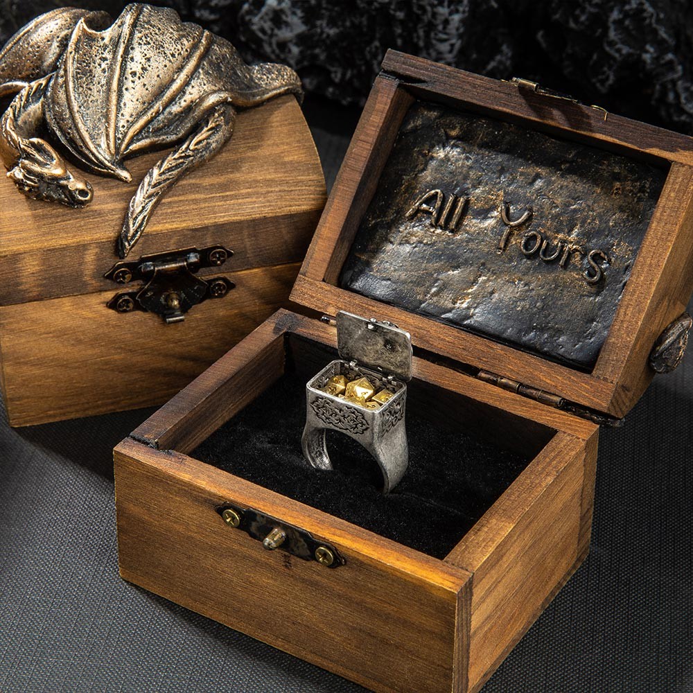 Custom Name Dragon Engagement Ring Box Anniversary Gift, Ring Holder Gift For Him, Personalized Jewelry Box for Wedding Proposal Dragon Ring Box