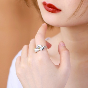 Engraved Baby Feet Birthstones Ring