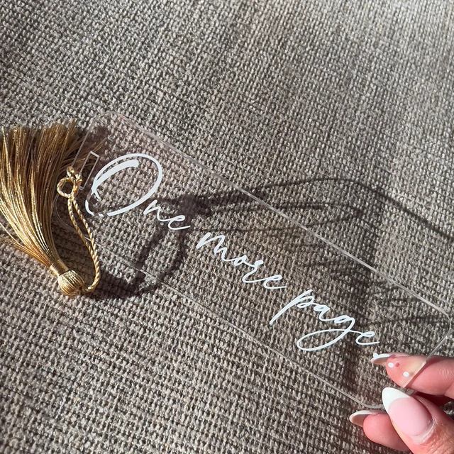 Personalized Clear Acrylic Bookmark, Planner Bookmark, Journal Bookmark
