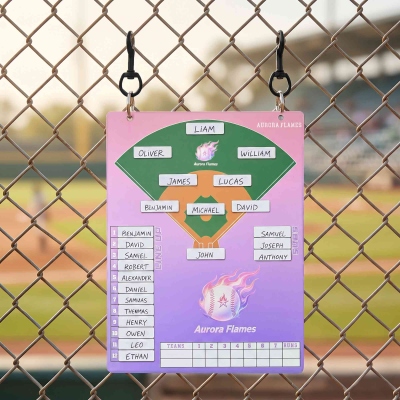Personalized Portable Baseball Softball Outfielders Dugout Lineup Board with Team Logo and Name Birthday Sports Gift for Players Coaches