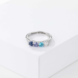 Personalized Birthstone Ring, Mothers Ring