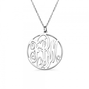 Fancy Circle Monogram Necklace
