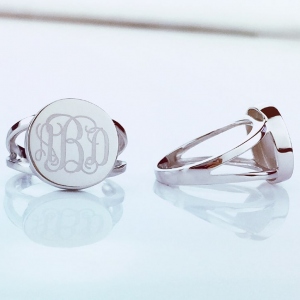 Silver Monogram Ring