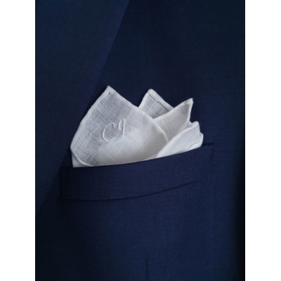 💍Buy 2 FREE SHIPPING💍Men's Hand Rolled Pocket Square| Personalized  Linen Pocket Square | Gift for him