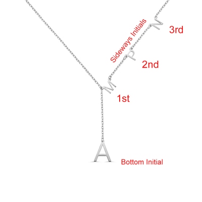 Personalized Sideways Initial Necklace in Rose Gold