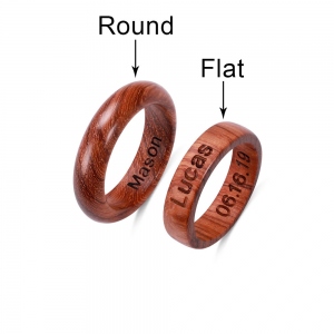 Engraved Wood Wedding Ring