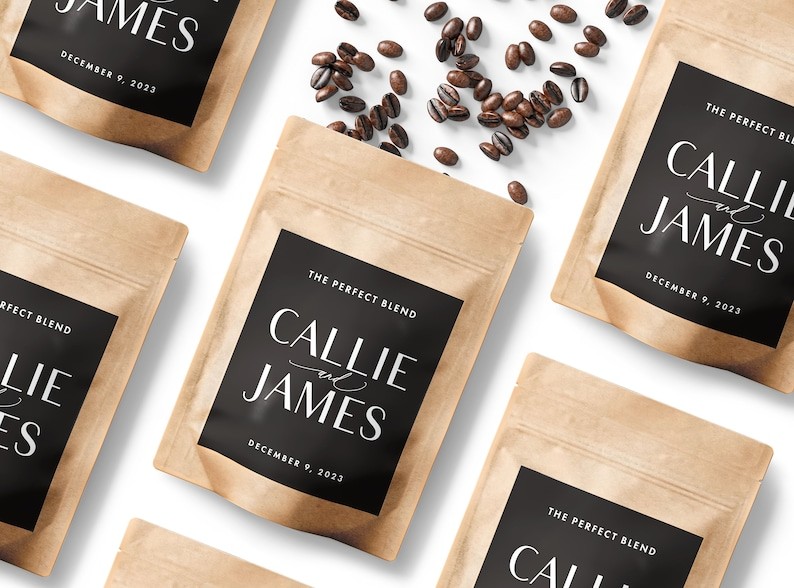 Kaffeebeutel - Hochzeitsgeschenke - Kaffeebeutel mit perfekter Mischung - Kaffeebeutel - Personalisierbar - Brautparty-Geschenke - Kaffeebeutel