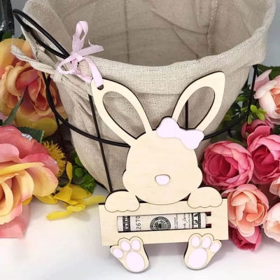 Easter Basket Tags, Personalized Easter Basket Tags, Easter Money Holder, Bunny Ear Tags, Easter Gifts, Adult Easter Basket