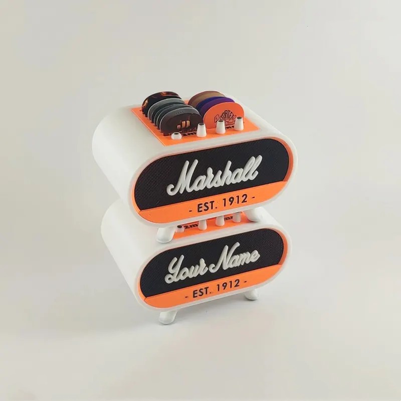 Personalized 3D Printed Amplifier • Pick Holder • Desk Organizer • Gift for Guitarists • Musicians • Modern Design