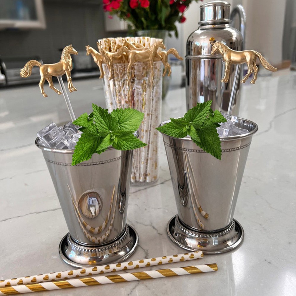 Pferde-Getränkerührer, 2025 Kentucky Derby Party, Derby Dekoration, Kentucky Derby Dekor, Mint Julep Bar, Hochzeit, Getränkestäbchen, Getränkemarkierer