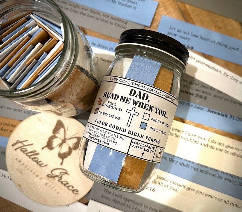 DAD Read Me When Jar, Bibelvers für Väter, Emotionen und Gefühle Bibelverse, Vatertagsgeschenk, DAD Geburtstagsgeschenk, christliches Geschenk für Männer