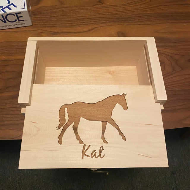 Equestrian Horse Personalized Wood Storage Box, Awards Display, Birthday Gift