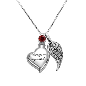 Personalized Heart Photo Urn Necklace in Silver