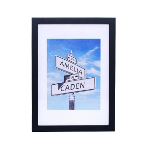Custom Crossroads of Love Photo Print in Black Frame