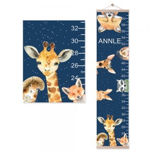 Customized Name Animals Growth Chart 