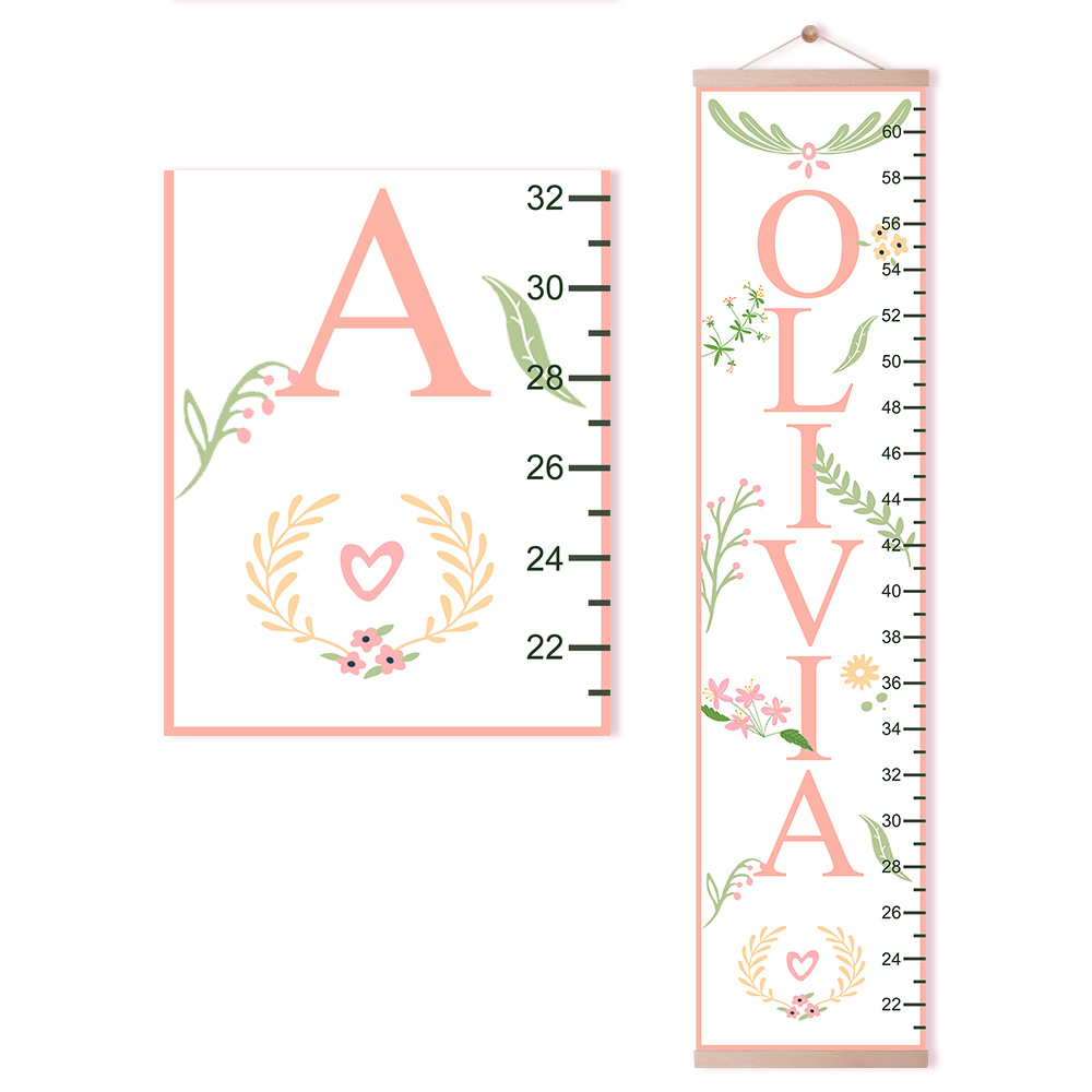 Gráfico de crescimento de flores personalizado com nome