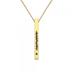Customized Sound Wave Necklace in Gold