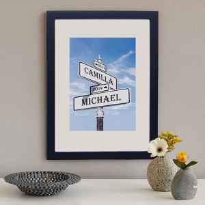 Customized Street Sign Love Crossroads Print Photo Frame