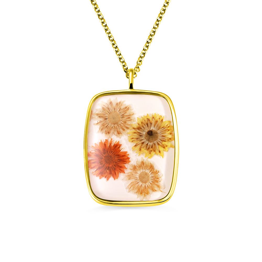 Colar personalizado de flores de nascimento em ouro para ela