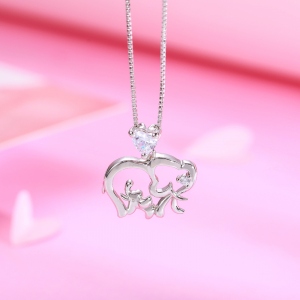 Customized Birthstone Elephant Necklace For Mom