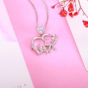 Customized Birthstone Elephant Necklace For Mom