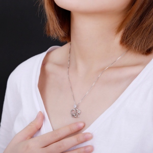 Customized Birthstone Elephant Necklace For Mom