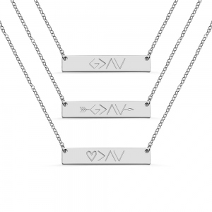 "God is greater than the highs and lows" Personalized Bar Necklace