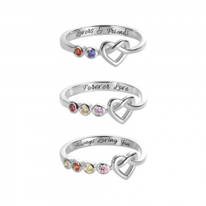Knotted in Love Customized Silver Ring