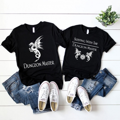 Sleeping With The DM Couple T-Shirt, DND Tee, Dragon Shirt, Dice D20 Shirt, Cotton Shirt, Gift for Her, Gift For Him, Matching T- shirt, DND Gifts
