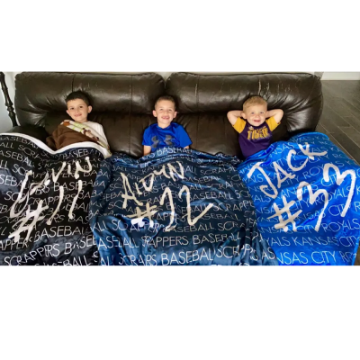 ✨Free Personalization✨ Personalized Name & Number Throw Blanket, Sherpa Blanket for the Player