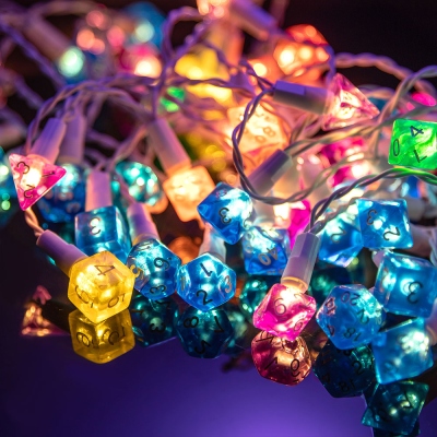LED Dice Light Strands, DND String Lights, USB Powered, Christmas Tree Decor, Room Decoration, Light up Dice Party Deco, DND Gifts