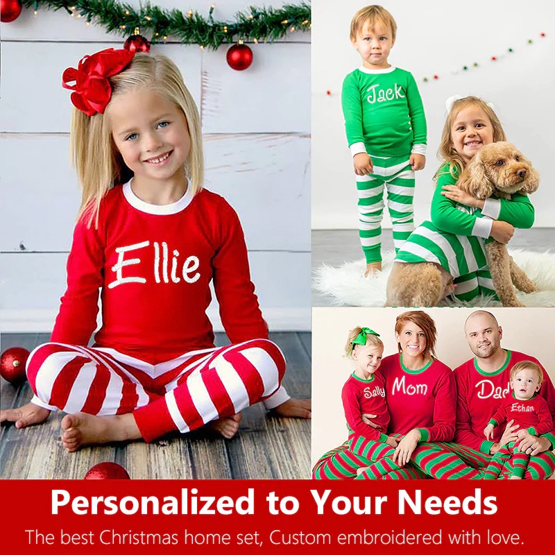 🎁 Buy 2 Free Shipping 🎁 Personalized Embroidered Christmas Pajamas | Family Christmas Pajamas (Shirt and Pants Set)