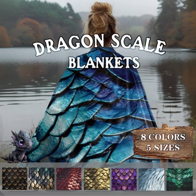 Dragon Scale Blankets, Cozy Fantasy Throws for Gaming, Home Gifts for Dragon Lovers of All Ages