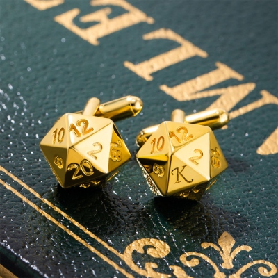 Doldols Custom A Pair of D20 Cufflinks, Custom Initial Cufflinks For Men, Personalised Cufflinks Wedding for Groom, Dice Cufflinks, DND Gifts