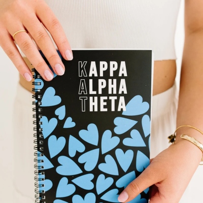 Custom travel diary for sorority sister gift for bid night personalized sorority gift for chapter president Greek tradition notebook spiral