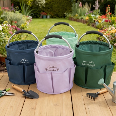 Personalized Embroidered Name Gardening Tool Tote Bag, Waterproof Garden Tool Tote Organizer, Birthday/Gardening Gift for Gardener/ Mom/Grandma