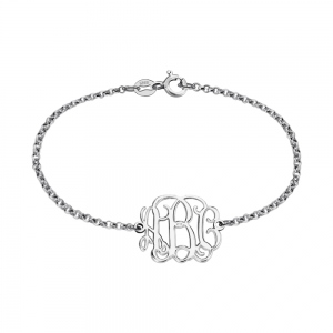 Silver Initial Monogram Bracelet