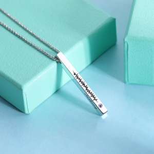 Customized Sound Wave Necklace in Sterling Silver