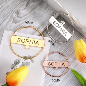 Name Hoop Earrings	